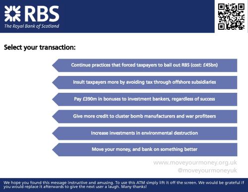 MoveYourMoney poster for RBS ATMs